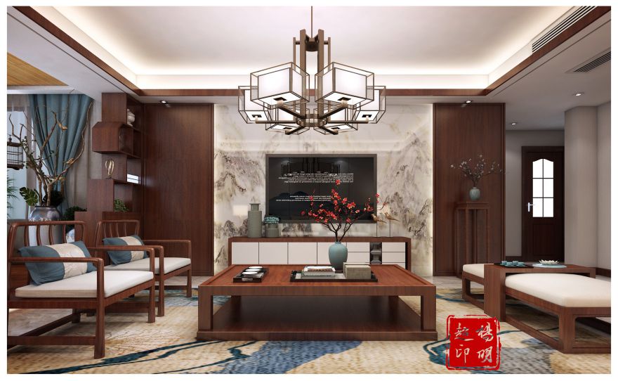 信阳装修设计师信阳好博平台_好博（中国）一站式服务平台:领秀城福山园110平方新中式
